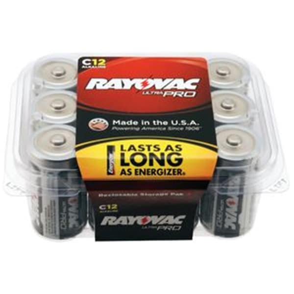 Rayovac 1.5V C Pro Alkaline Battery Contractor - Pack of 12, 12PK - 620-ALC-12PPJ