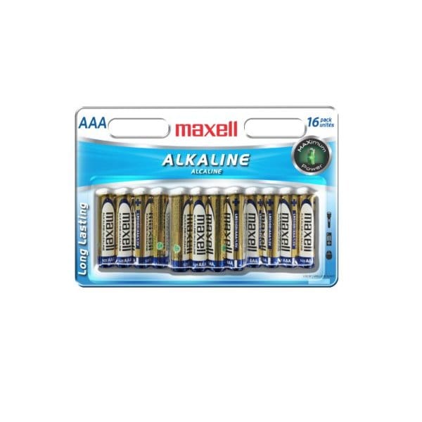 Maxell Maxell LR03 723472 Battery - For Tool, Toy, Smoke Alarm, Flashlight - AAA - 16 / Pack - 723472