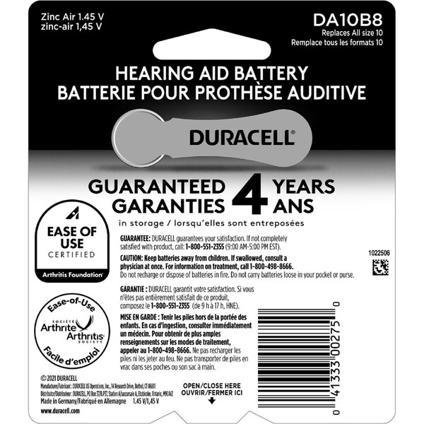 Duracell Duracell Zinc Hearing Aid Battery - For Hearing Aid - 6 - DA10B8