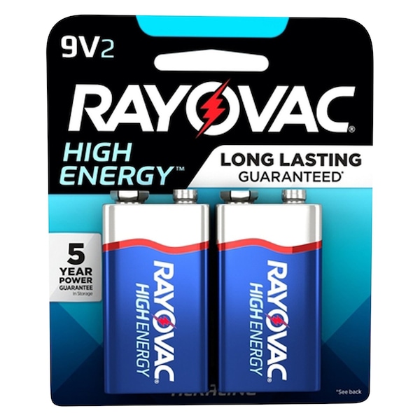 Rayovac Rayovac High Energy 9-Volt Alkaline Batteries 2 pk Carded - A1604-2T