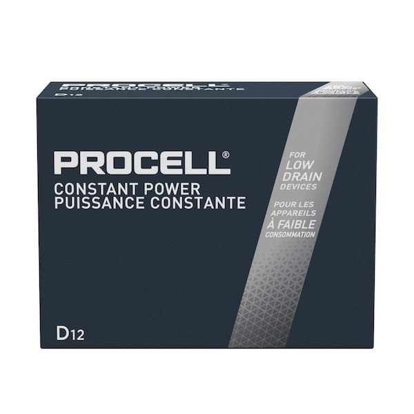 Duracell PC1300 Procell Constant, Alkaline Battery, D, Bulk, 12/Box - 41333-11340