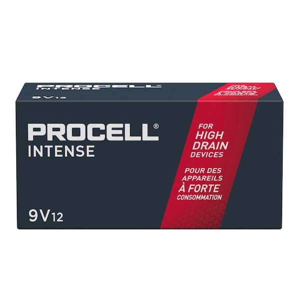 Duracell PX1604 Procell Intense, Alkaline Battery, 9V, Buk, 12/Box - 41333-03716