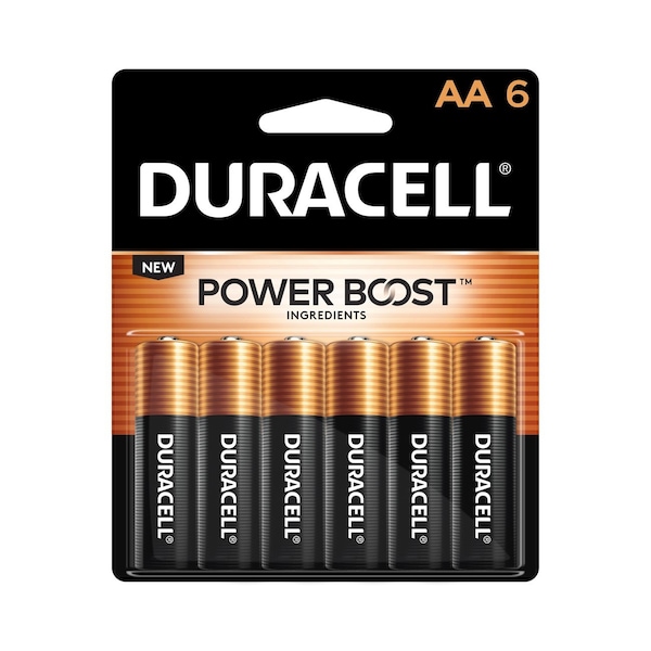 Duracell MN1500B6Z, MN1500 Alkaline Battery, AA, Coppertop, 6PK - 41333-03661