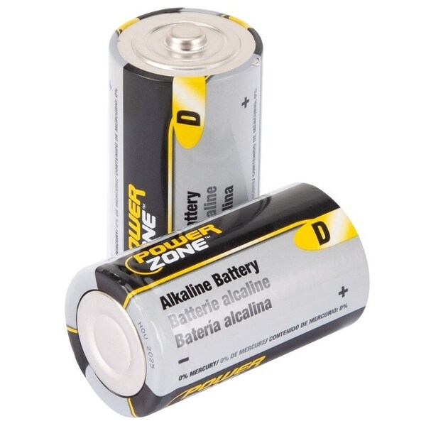Powerzone Battery, 1.5 V Battery, D Battery, Zinc, Manganese Dioxide, and Potassium Hydroxide - LR20-4P-DB