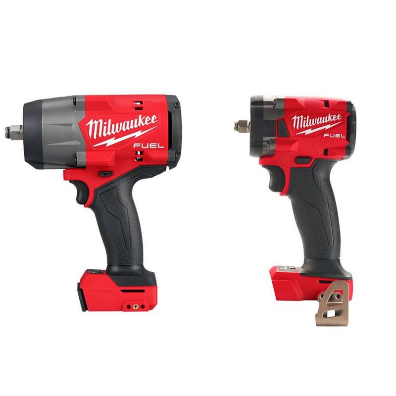 Llave de impacto sin escobillas inalámbrica Milwaukee M18 FUEL de 18V con anillo de fricción y llave de impacto de 3/8 - 2967-20-2854-20