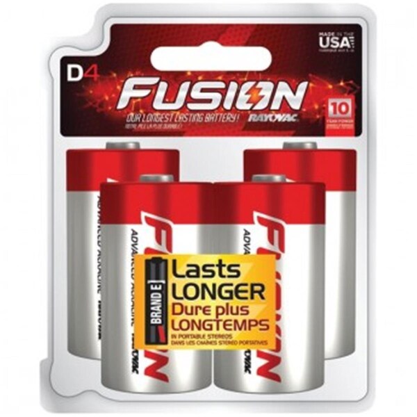 Rayovac Fusion Long-Lasting Alkaline Batteries - D - RVC8134TFUS