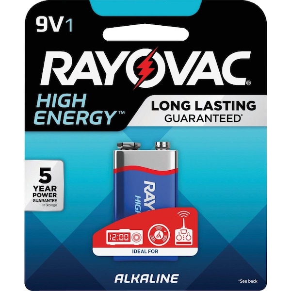 Rayovac High Energy 9V Alkaline Battery - A1604-1T GENK