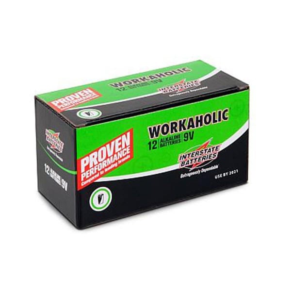 Interstate Batteries Interstate All Battery DRY0196 12 Pack Interstate Workaholic Alkaline Battery - 9V - IN573628