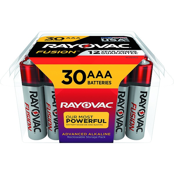 Rayovac UltraPro Fusion AAA Alkaline Battery, 1.5V DC, 30 Pack - 82430PPFUS