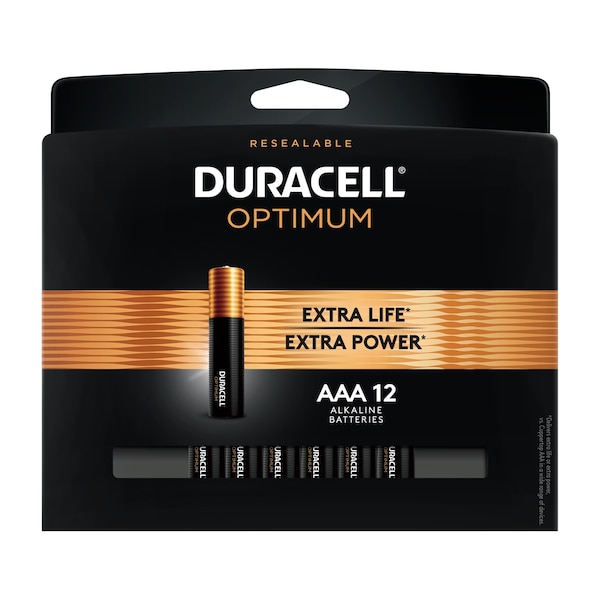 Duracell Duracell Optimum Extra Life Battery Alkaline Battery, AAA 1.5V DC 12 PK - OPT2400B12