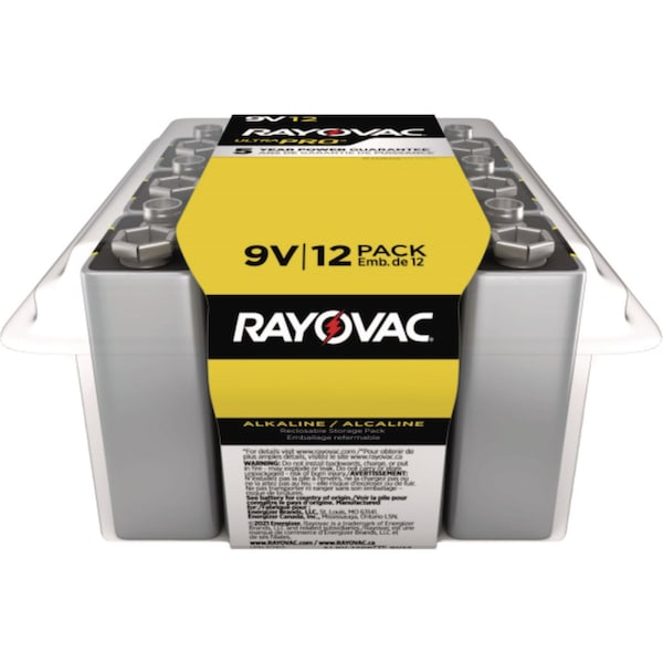 Rayovac Ultra Pro Alkaline Battery, 9V DC 9V DC 12 PK - AL9V-12PPJ