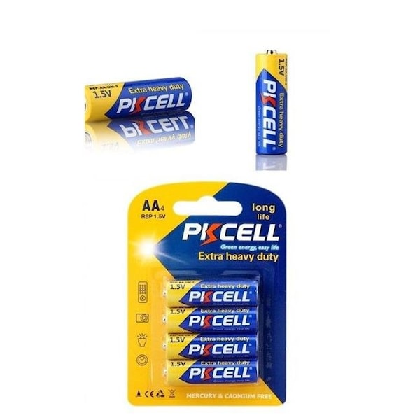 Pkcell PK Cell R6P-4B 1.5V Heavy Duty AA Battery; Pack of 4 - R6P-4B