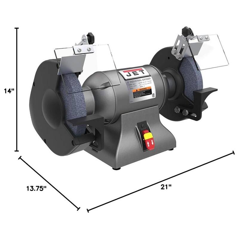 Esmeriladora de banco industrial de metalurgia de 8 pulgadas y 1 HP, 115/230 voltios IBG-8 - 578008