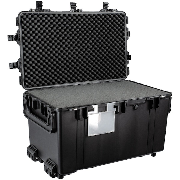 Eylar XXXL 32 inch Transport Roller Gear, Camera, Tools, Equipment Hard Case Waterproof w/Foam Black - SA00033