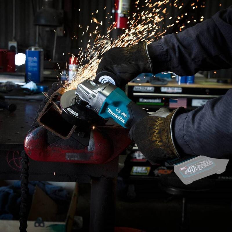Makita 40V Max XGT Esmeriladora Angular Inalámbrica Brushless de Interruptor de Paleta de 4-1/2/5 pulgadas con Freno Eléctrico, Capaz de AWS (Herramienta Únicamente) - GAG06Z