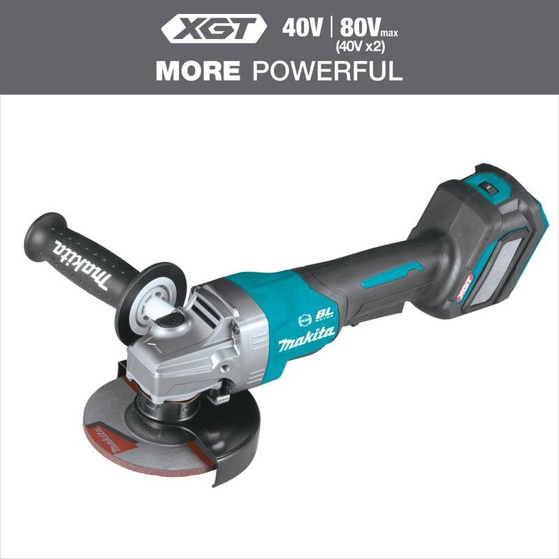 Makita 40V Max XGT Esmeriladora Angular Inalámbrica Brushless de Interruptor de Paleta de 4-1/2/5 pulgadas con Freno Eléctrico, Capaz de AWS (Herramienta Únicamente) - GAG06Z