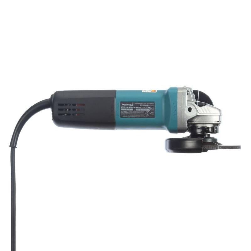 Amoladora angular compacta con cambio fácil de disco de 4.5 pulgadas y rueda de copa de diamante de 8 segmentos Turbo de 4.5 pulgadas, de 7.5 amperios y con cable - 9557NB-A-96403