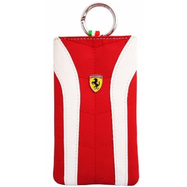 Masters Club Ferrari POUCH VERTICAL V2 CAMERA-MOBILE WHITE - FEPOV2WH