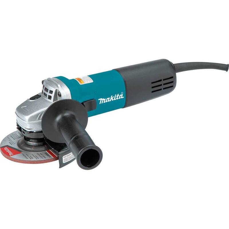 Amoladora angular compacta con cambio fácil de rueda de 4.5 pulgadas y hoja de diamante de borde turbo de 4.5 pulgadas - 9557NB-B-69696