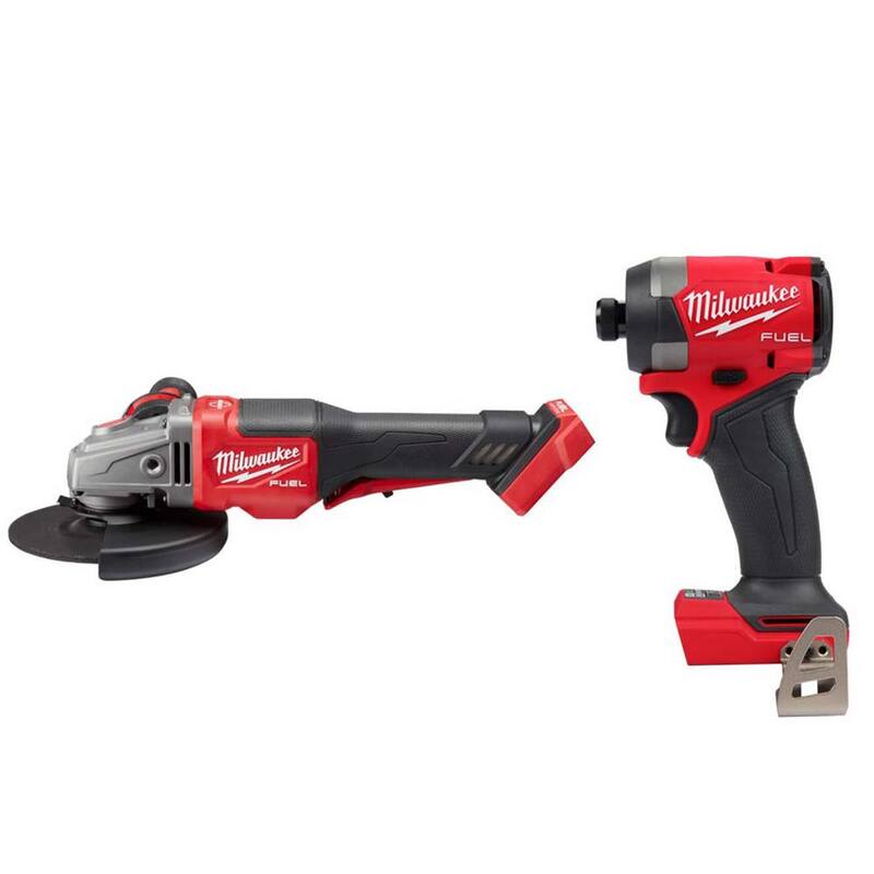 Amoladora inalámbrica sin escobillas Milwaukee M18 FUEL de 18 V con freno de 4-1/2 pulgadas/6 pulgadas y destornillador de impacto de 1/4 de pulgada FUEL - 2980-20-2953-20