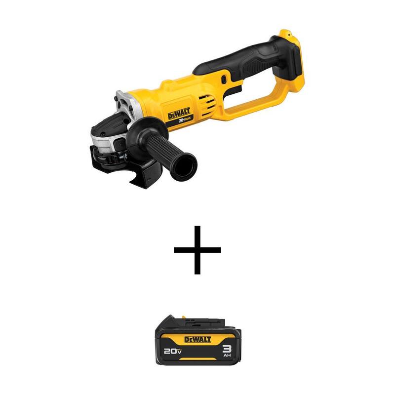 Amoladora Angular Inalámbrica DEWALT de 20 voltios MAX de Iones de Litio con Batería Premium de 3.0Ah de 20 voltios - DCG412BWDCB200