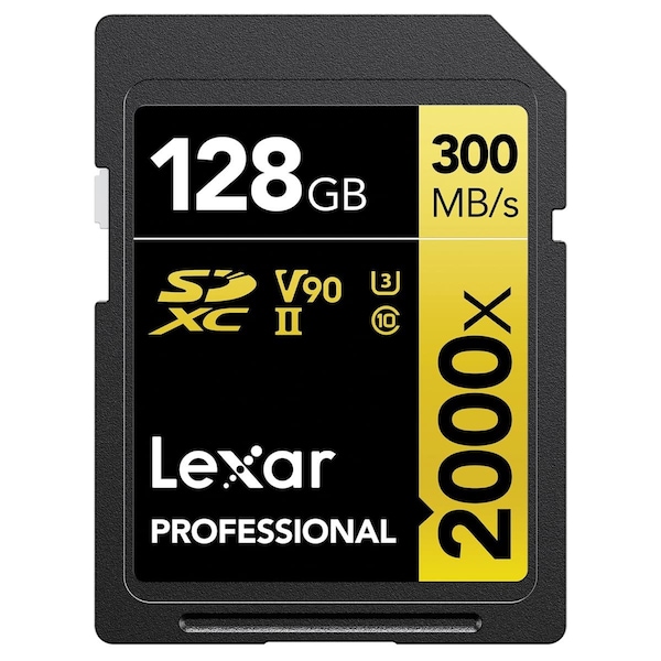 Lexar Media Lexar 128GB Professional 2000x UHS-II SDXC Memory Card - Class 10, U3 without Reader - LSD2000128G-BNNNU