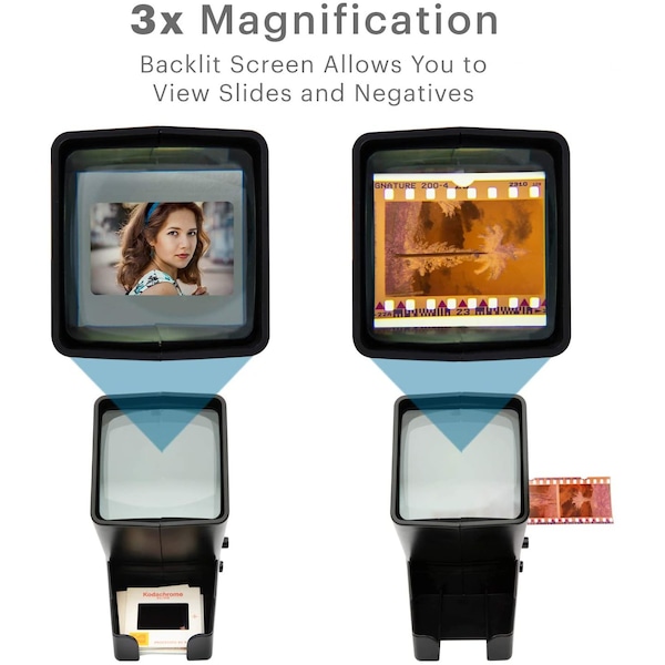 Kodak 35mm Slide and Film Viewer - Battery Operation, 3X Magnification, LED Lighted Viewing - RODESV25