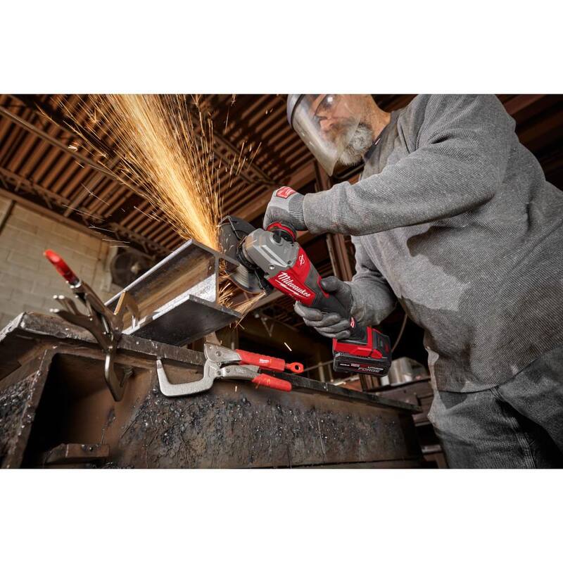 Milwaukee M18 FUEL 18V Lithium-Ion Brushless Cordless 4-1/2 in./6 in. Amoladora con freno y sierra de cinta con interruptor deslizante - 3671-20-2929-20.