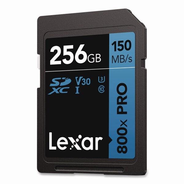 Lexar High-Performance PRO BLUE Series SDXC Memory Card, UHS-I V30 U1 Class 10, 256 GB - LSD800P-256G-BU