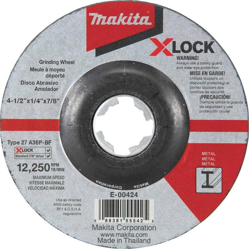 Makita 40V máximo XGT Inalámbrico sin Escobillas 5 pulgadas Interruptor de Paleta X-LOCK Amoladora Angular con Rueda de Molienda 36-Grit de bonificación X-LOCK (Qty 25) - GAG13Z-E0042425