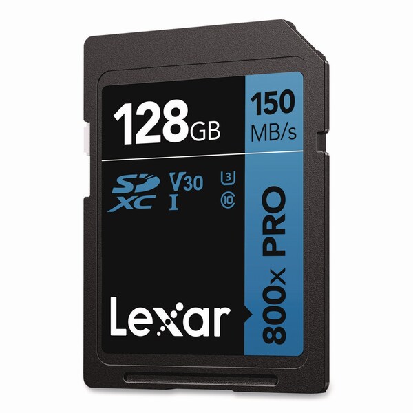 Lexar High-Performance PRO BLUE Series SDXC Memory Card, UHS-I V30 U1 Class 10, 128 GB - LSD800P-128G-BU