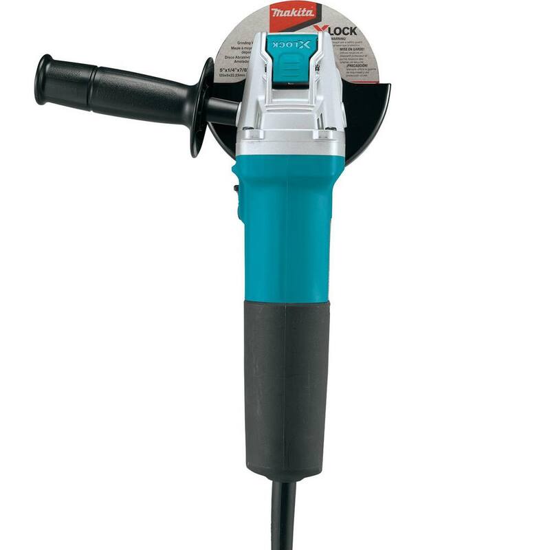 Amoladora angular con cable de 13 amperes y 5 pulgadas X-LOCK de Makita con bono de rueda de 36 granos GA5080-E0042425 (cantidad de 25)