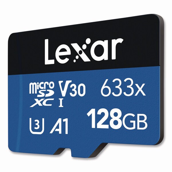 Lexar High Performance BLUE Series microSDXC Memory Card with Adapter, UHS-I V30 U1 Class 10, 128 GB, 2PK - LSDMI128-B2U633