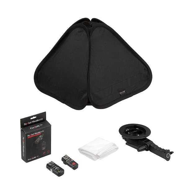 Fotodiox 20 in. Foldable Softbox 1X Flash Kit with Remote Radio Trigger for Nikon - SBX-FOLDABLE-FLSHBRCKT-20IN-1XNIKON