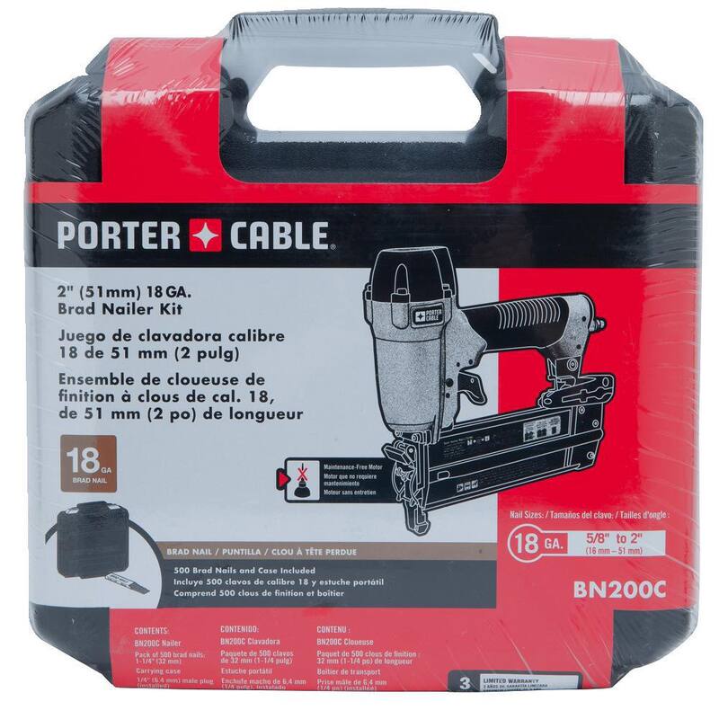 Equipo de clavadora neumática de calibre 18 Porter-Cable - BN200C