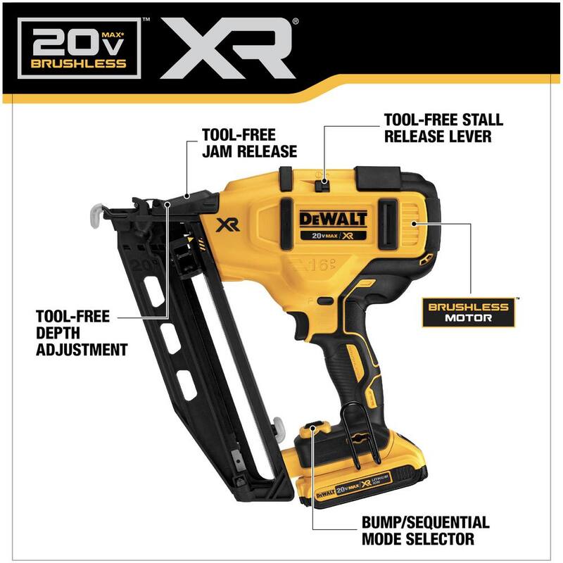 DEWALT 20V MAX XR 16-Gauge Electric Cordless Angled Finishing Nailer Kit - DCN660D1

Kit de clavadora angular inalámbrica eléctrica DEWALT 20V MAX XR de calibre 16 - DCN660D1