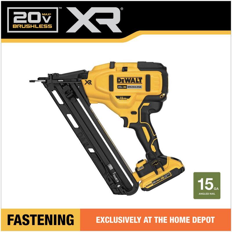 DEWALT 20V MAX XR Clavadora de acabado inalámbrica de 15 gauges de iones de litio - DCN650D1