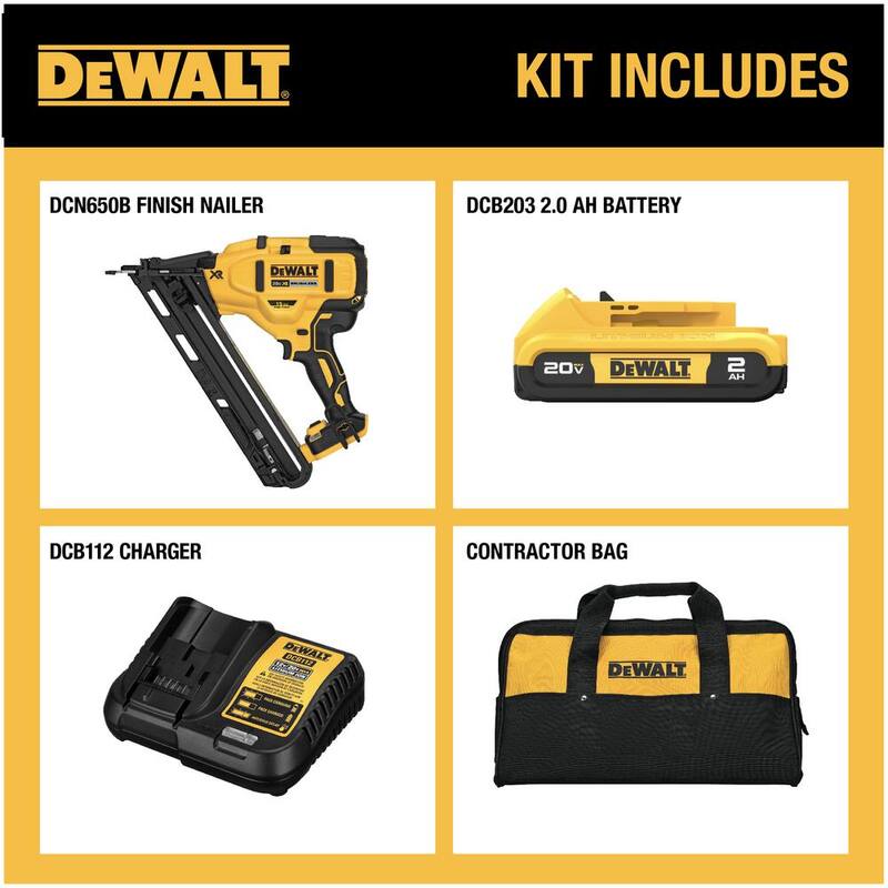 DEWALT 20V MAX XR Clavadora de acabado inalámbrica de 15 gauges de iones de litio - DCN650D1