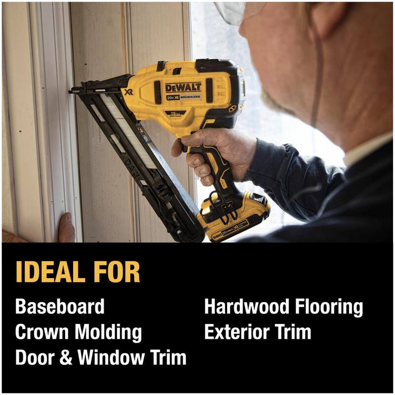 DEWALT 20V MAX XR Clavadora de acabado inalámbrica de 15 gauges de iones de litio - DCN650D1