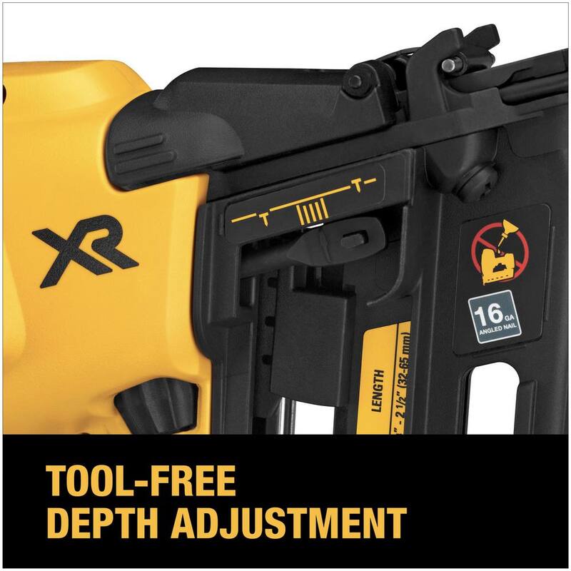 DEWALT 20V MAX XR Clavadora angular inalámbrica de acabado de calibre 16 de iones de litio (sólo herramienta) - DCN660B
