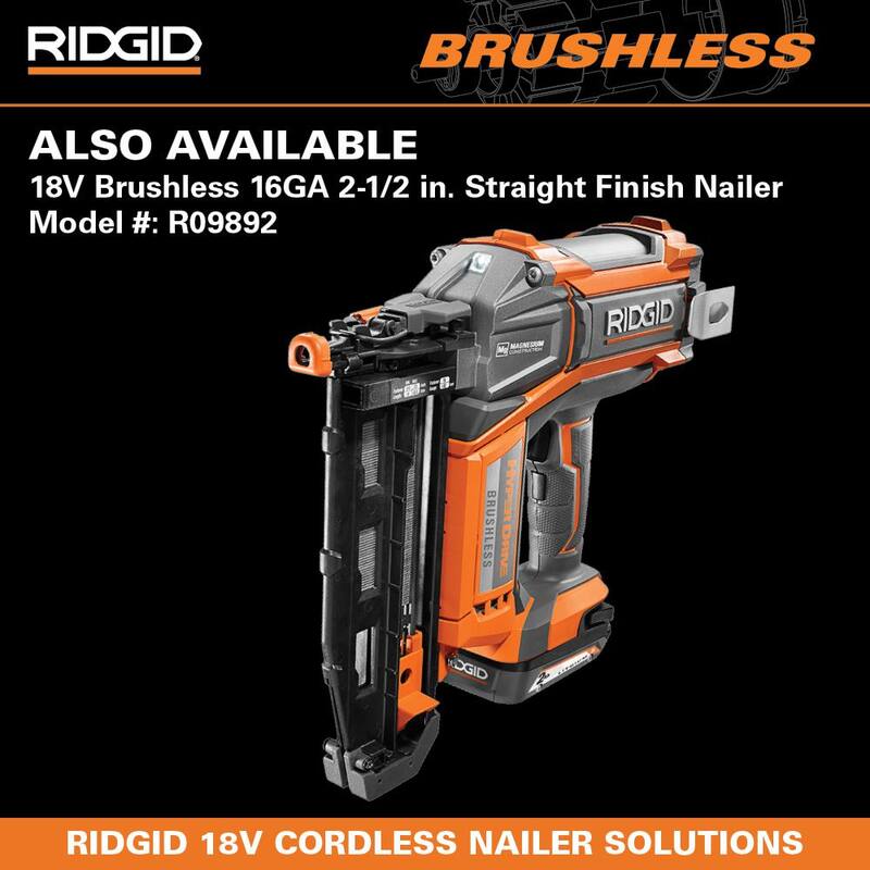 Clavadora neumática de acabado recto de calibre 16 de 2-1/2 pulgadas con tecnología CLEAN DRIVE - R250SFF de RIDGID
