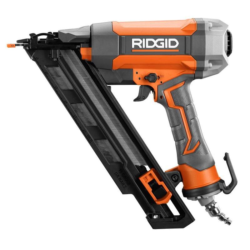 Clavadora neumática angulada de 15 calibres de 2-1/2 pulgadas con tecnología CLEAN DRIVE, bolsa de herramientas y muestras de clavos - R250AFF