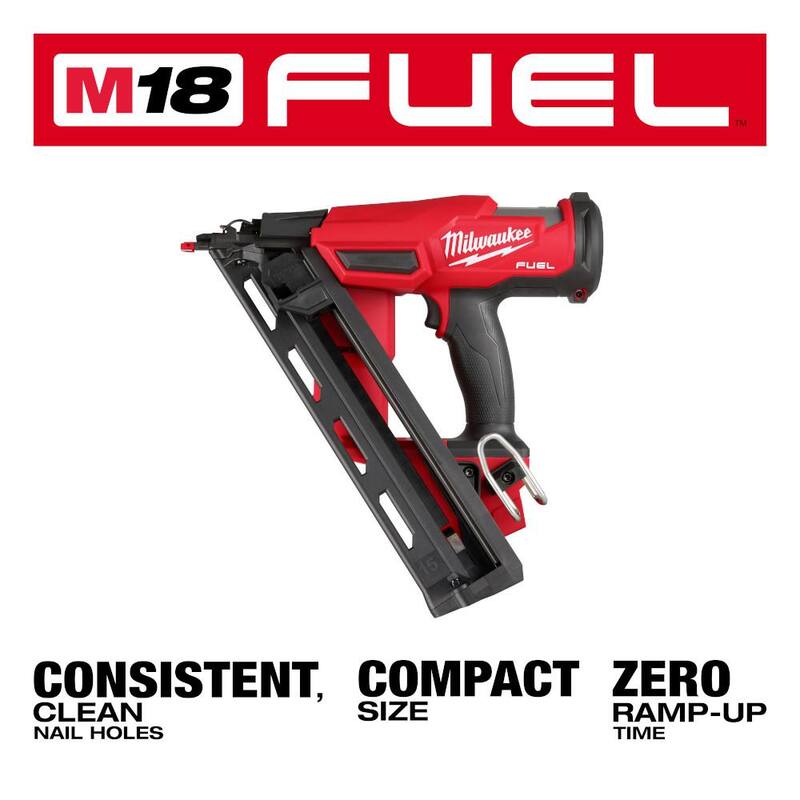 Milwaukee M18 FUEL Brushless Cordless Gen II 15-Gauge Angled Finish Nailer con paquete de batería M18 HIGH OUTPUT CP 3.0Ah (paquete de 2) - 2839-20-48-11-1837