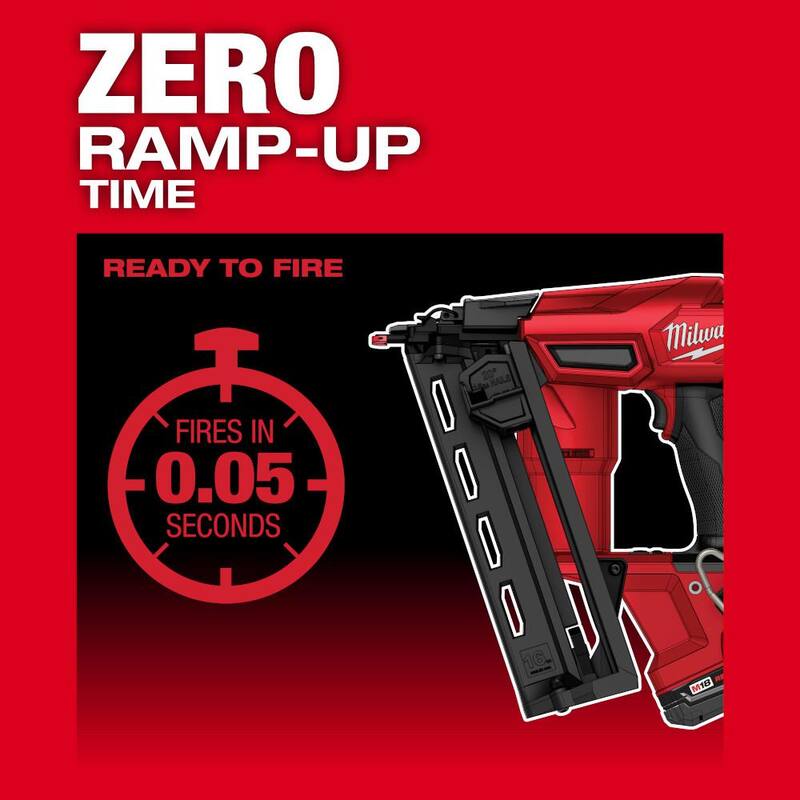 Milwaukee M18 FUEL 18-Volt Lithium-Ion Brushless Cordless Gen II 16-Gauge Angled Finish Nailer Kit con batería de 2.0Ah y cargador - 2841-21CT