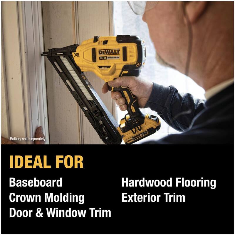 Clavadora Angular sin Cable de Iones de Litio DEWALT 20V MAX XR de 15 Ga (Solo Herramienta) - DCN650B