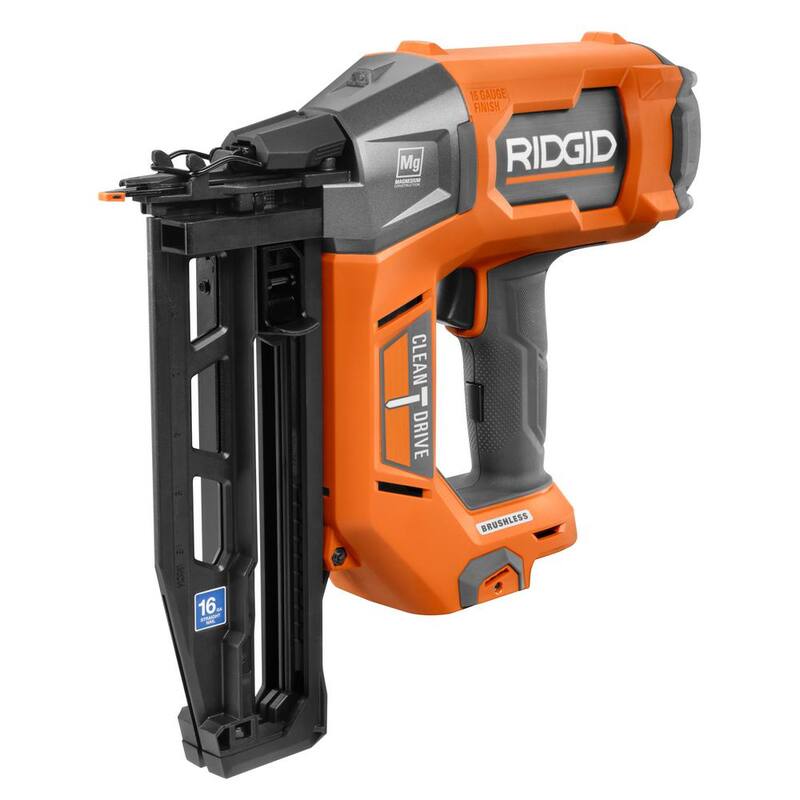 Clavadora inalámbrica RIDGID 18V Brushless de 16 calibres 2-1/2 pulgadas recta (Herramienta solamente) - R09893B