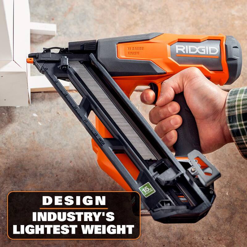 Clavadora de acabado angular inalámbrica sin escobillas RIDGID de 18V de calibre 15 (Solo herramienta) - R09899B