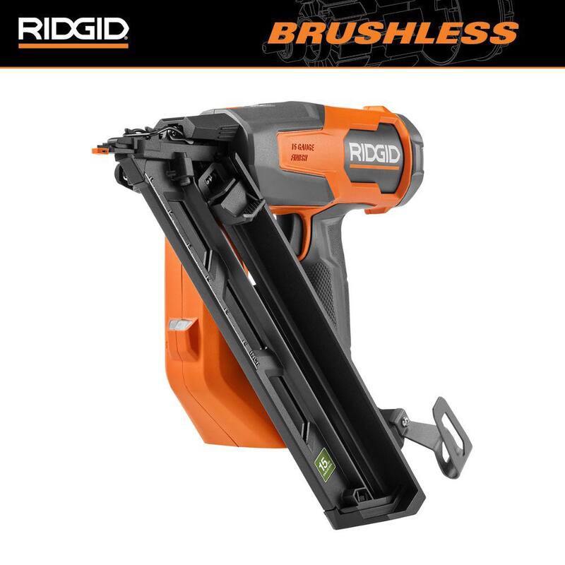 Clavadora de acabado angular inalámbrica sin escobillas RIDGID de 18V de calibre 15 (Solo herramienta) - R09899B