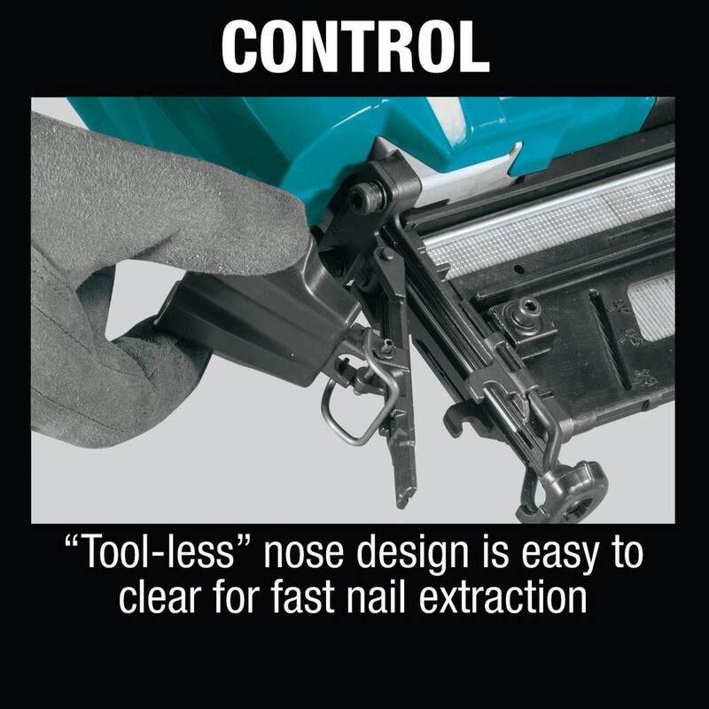 Makita 18V LXT Lithium-Ion 16-Gauge Inalámbrico 2-1/2 in. Clavadora Recta para Acabados (Herramienta Únicamente) - XNB02Z