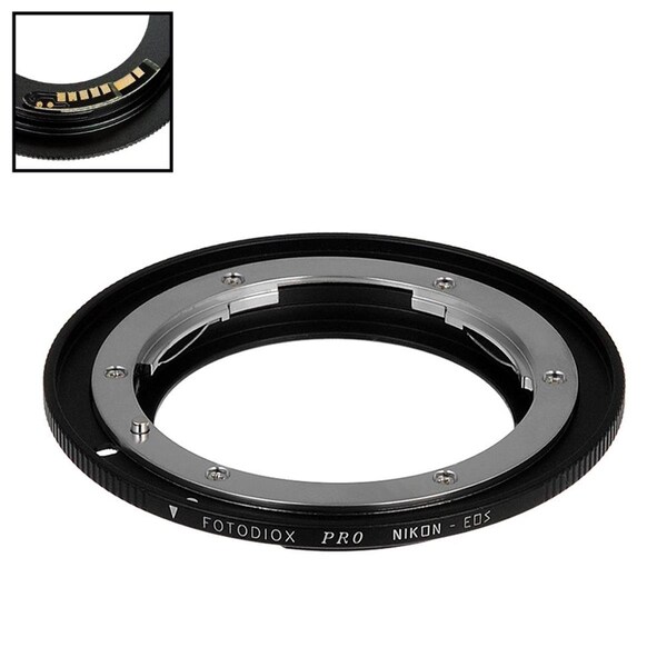 Fotodiox Lens Mount Adapter with Nikon Nikkor F Mount D SLR Lens - NIKF-EOS-PRO-FC10
